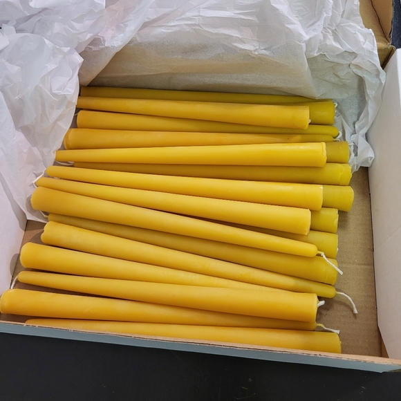 9 inch long beeswax candle stick pair of 2 made in Ohio - Picture 5 of 6